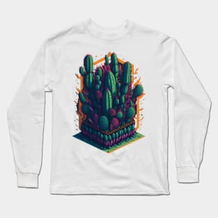 Cactus fantasy graffiti art Long Sleeve T-Shirt